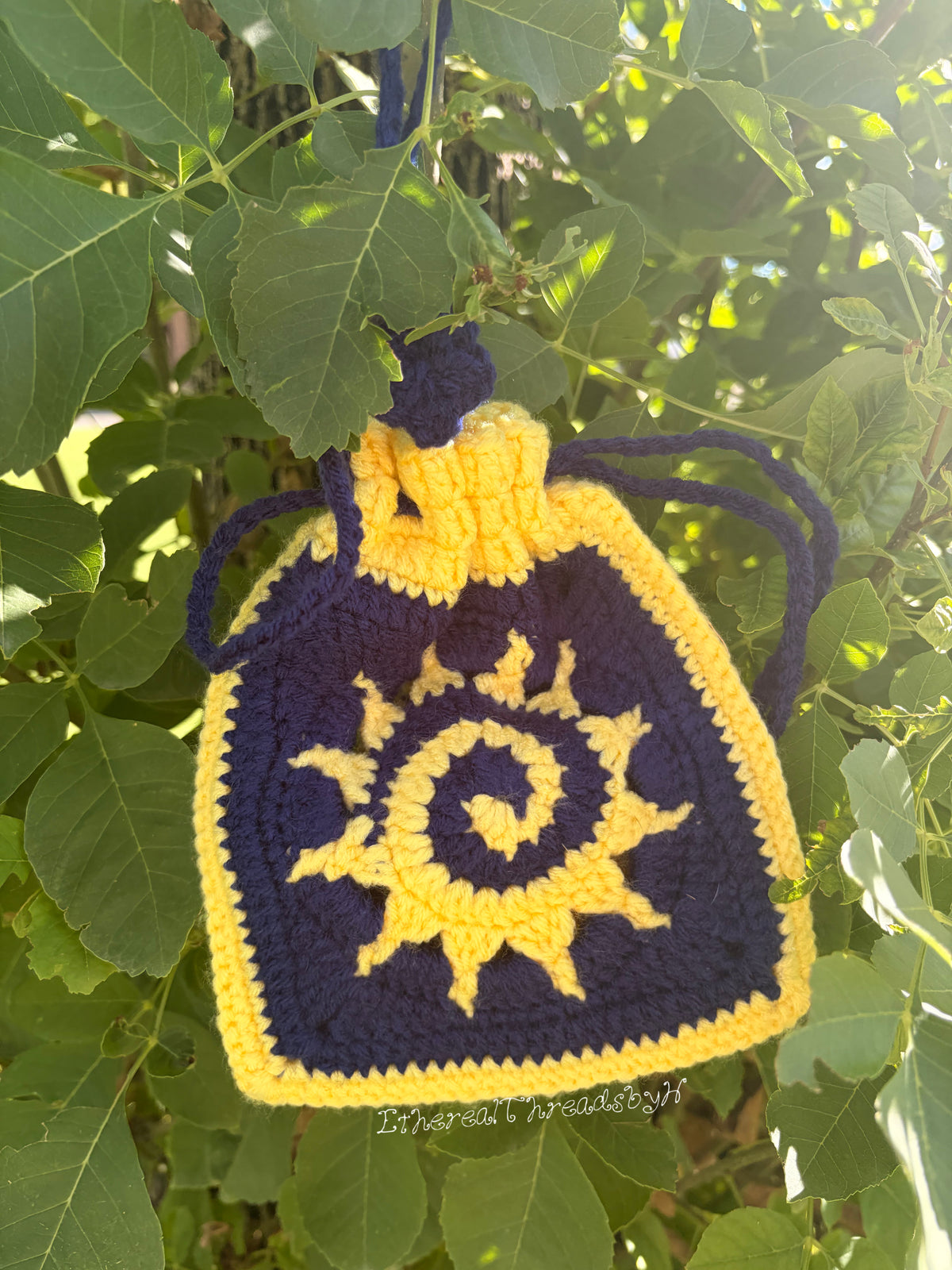 Sunshine Pouch (Navy & Yellow)
