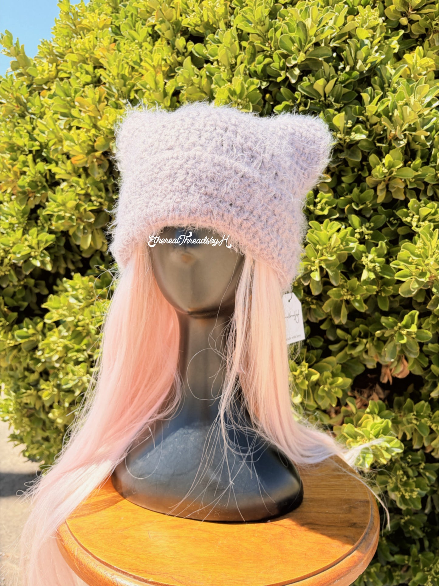 Amethyst Fuzzy Cat Ear Beanie