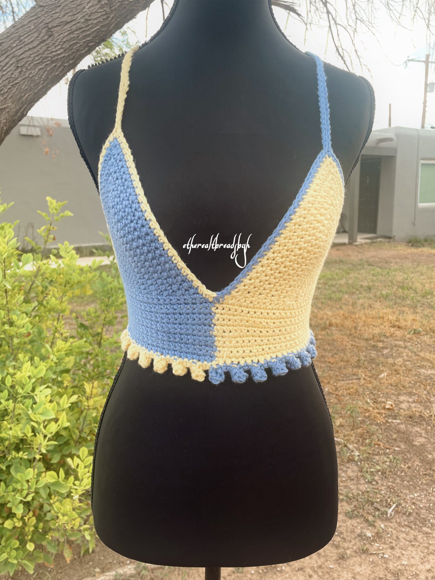 Blue + Yellow Split Tara Top Size S