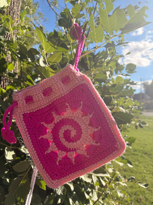 Sunshine Pouch (Fuchsia & Sparkly Pink)