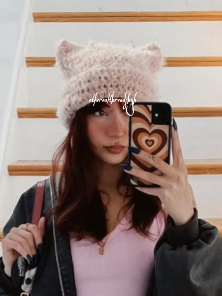 Fuzzy Cat Ear Beanie