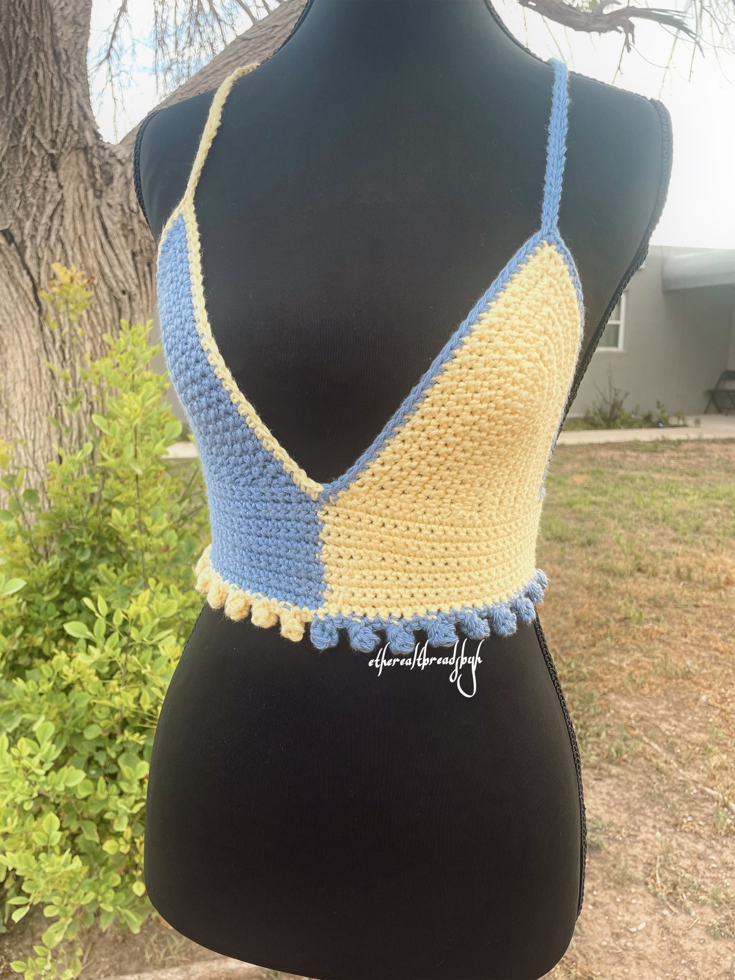 Blue + Yellow Split Tara Top Size S