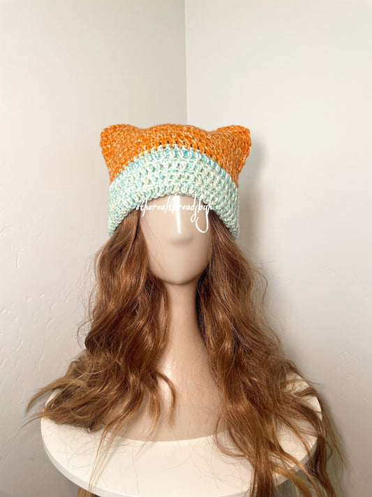 Coral Reef Cat Ear Beanie