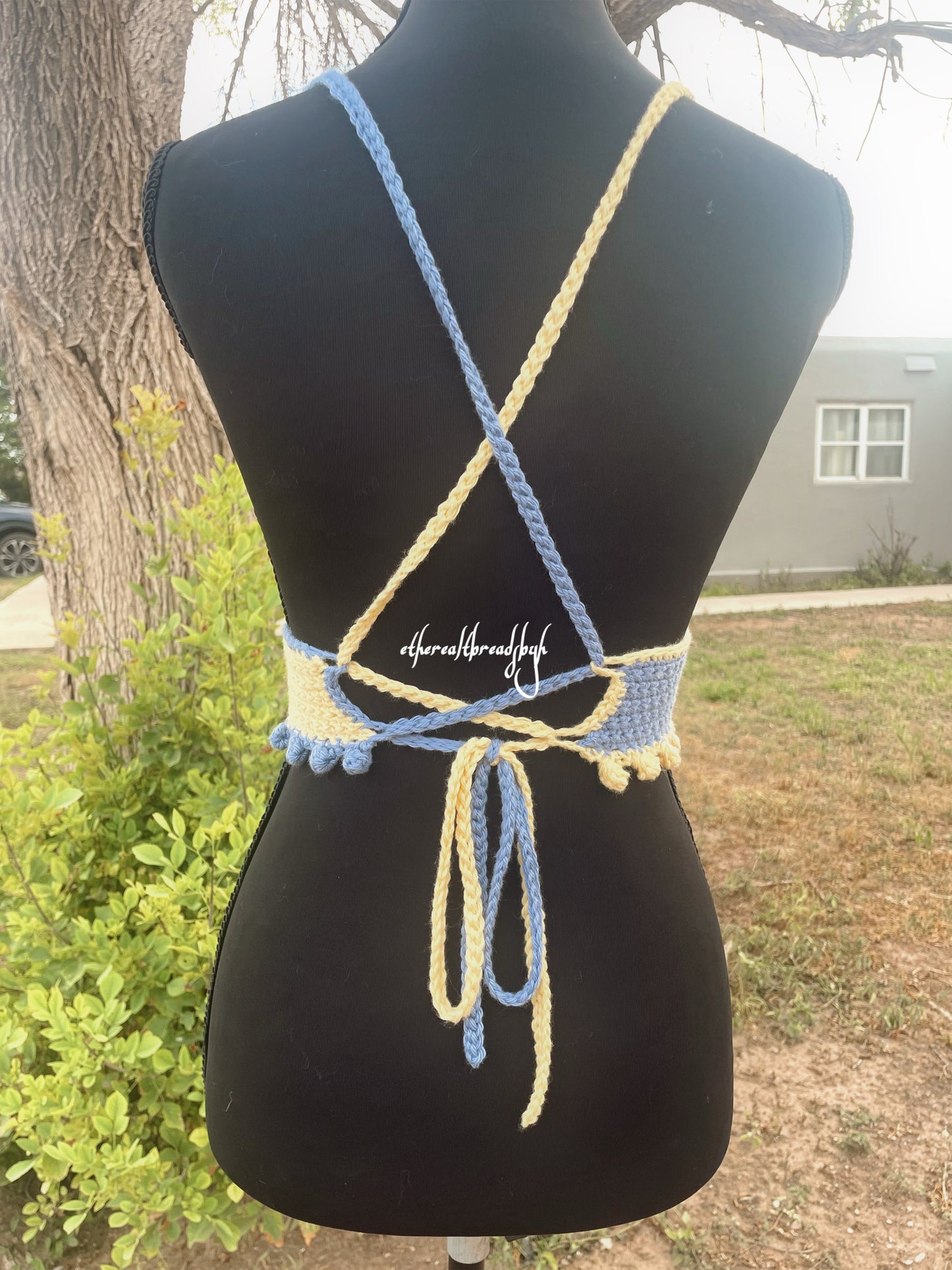 Blue + Yellow Split Tara Top Size S