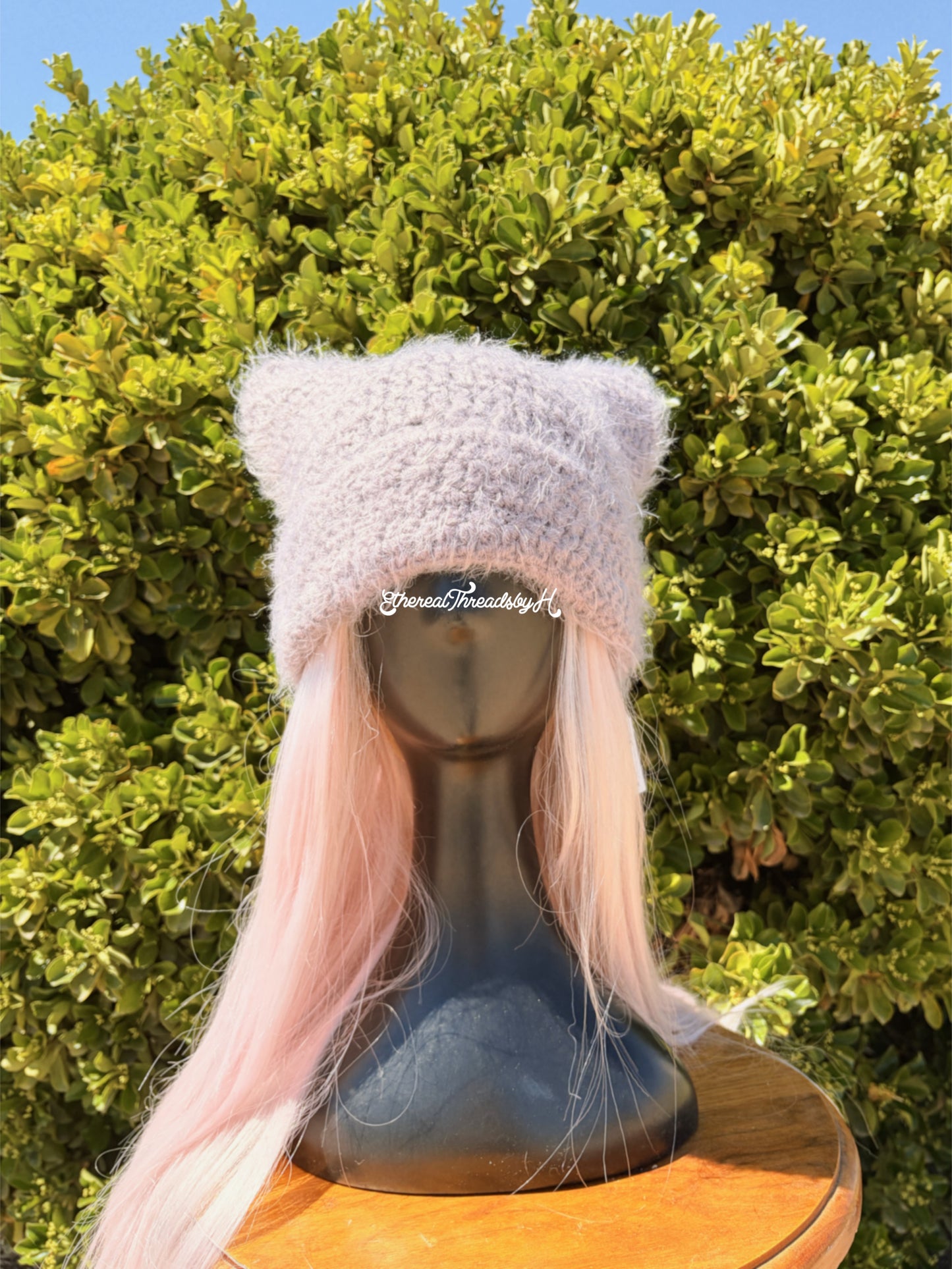 Amethyst Fuzzy Cat Ear Beanie