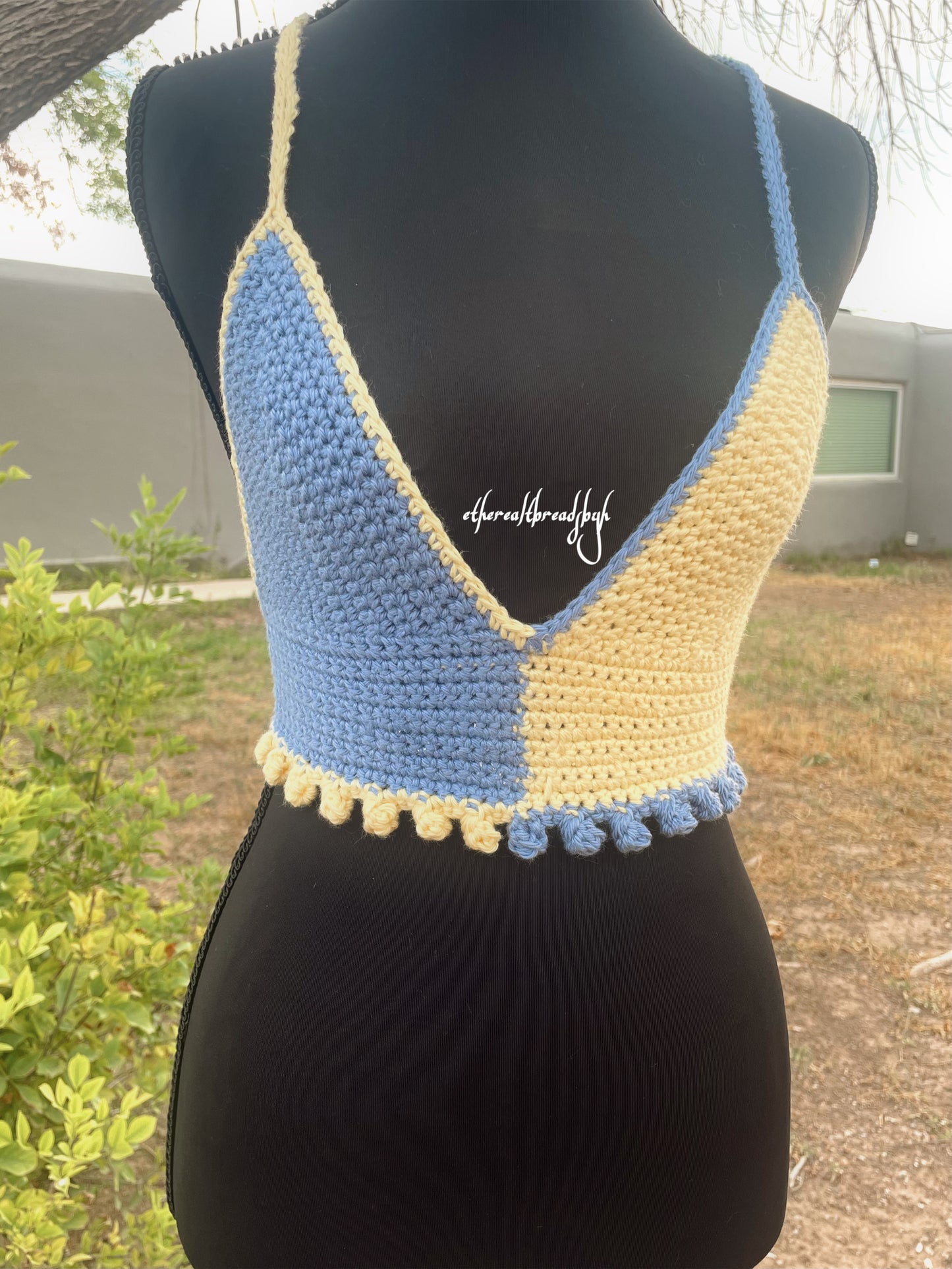 Blue + Yellow Split Tara Top Size S