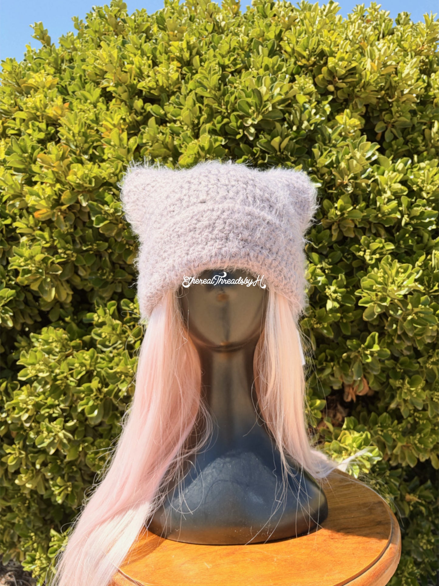 Amethyst Fuzzy Cat Ear Beanie